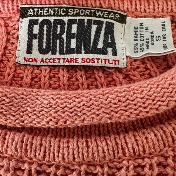 Vintage Forenza Rolled Neck Coral Chunky Cable Knit Sweater - Women S - Picture 5 of 5